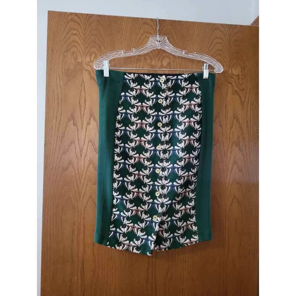 Dolan Left Coast Collection Anthropologie Button Green Sparkle Skirt EUC Small